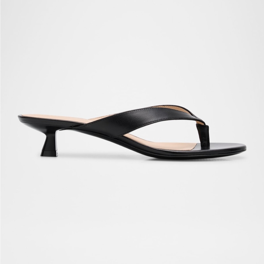 Stuart Weitzman Rio Kitten Heel Leather Sandals Size 8